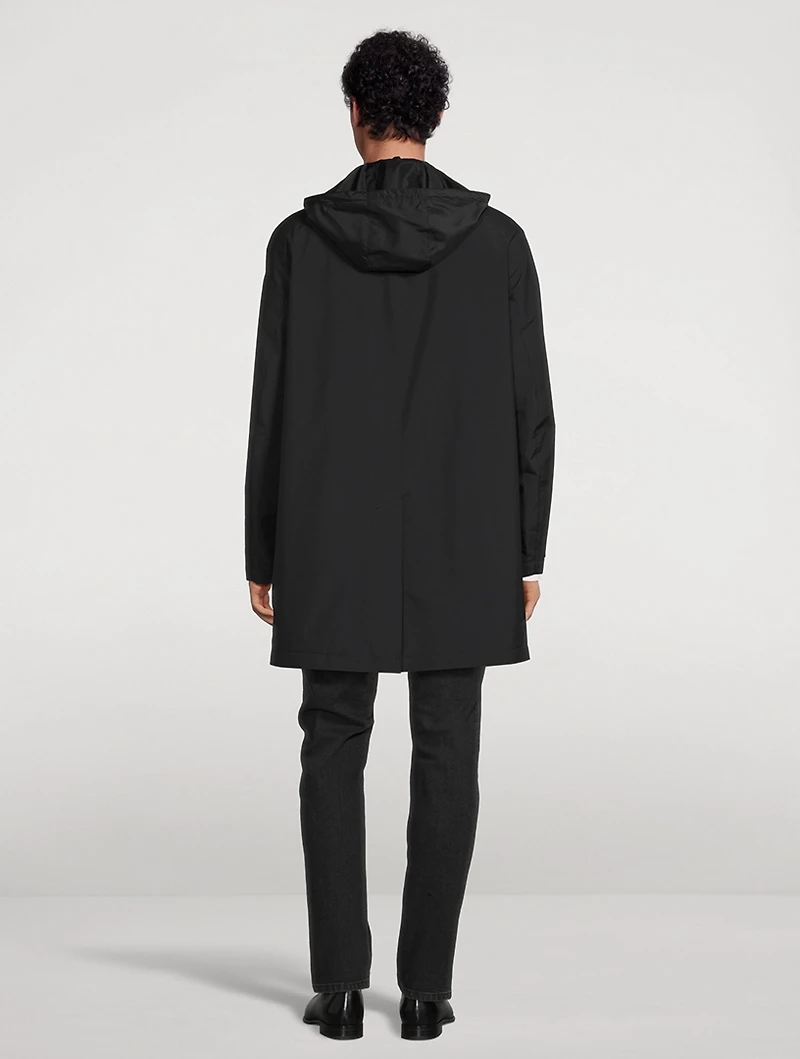 Long-Sleeve Coat With Hood