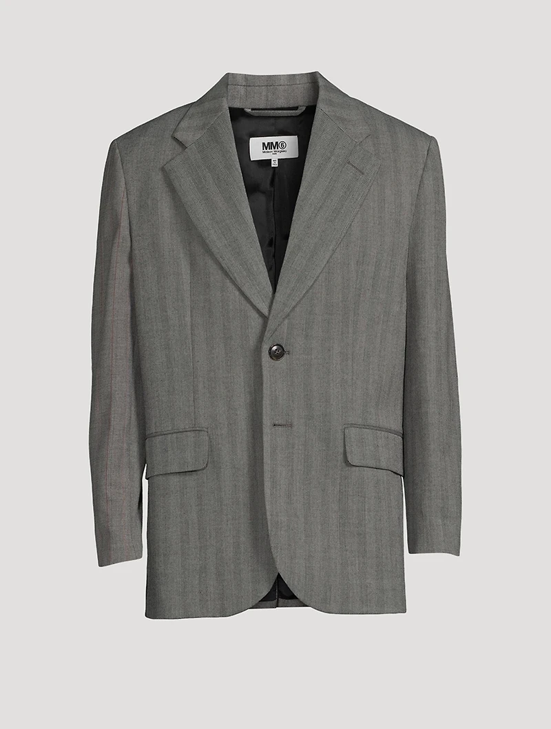 Single-Breasted Jacket Striped Print