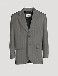 Single-Breasted Jacket Striped Print