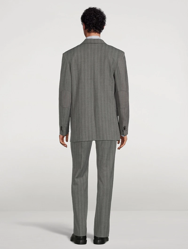 Single-Breasted Jacket Striped Print