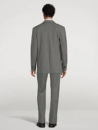 Single-Breasted Jacket Striped Print