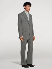 Single-Breasted Jacket Striped Print