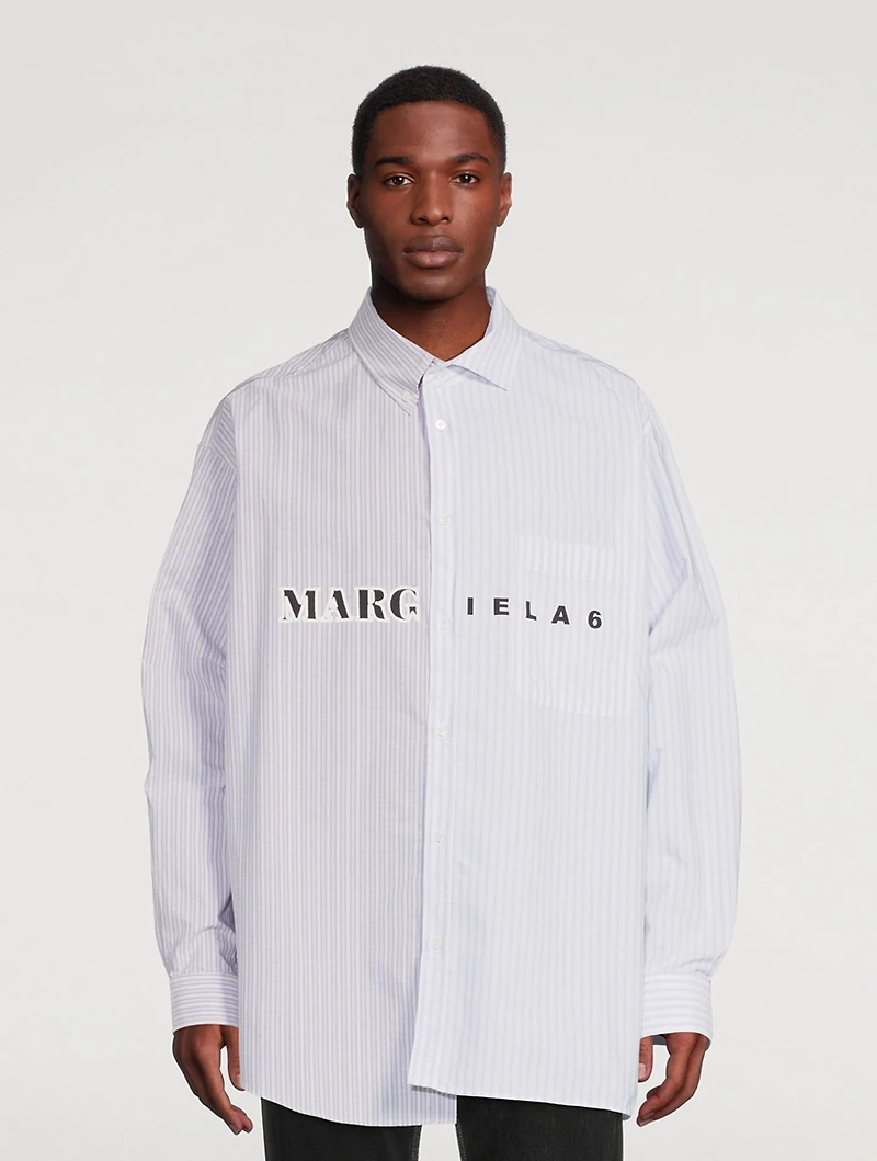 Asymmetric Shirt Striped Print