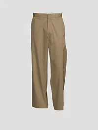 Cotton Straight-Leg Pants