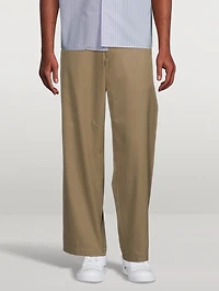 Cotton Straight-Leg Pants