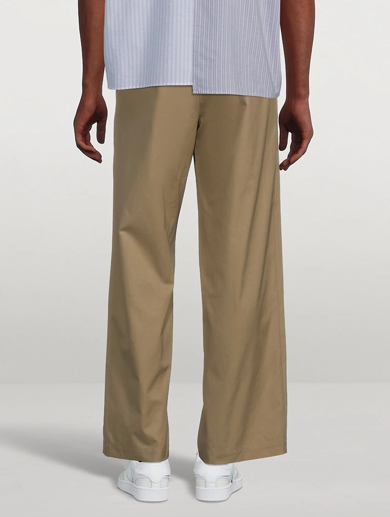 Cotton Straight-Leg Pants