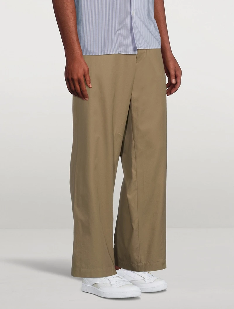 Cotton Straight-Leg Pants
