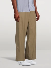 Cotton Straight-Leg Pants