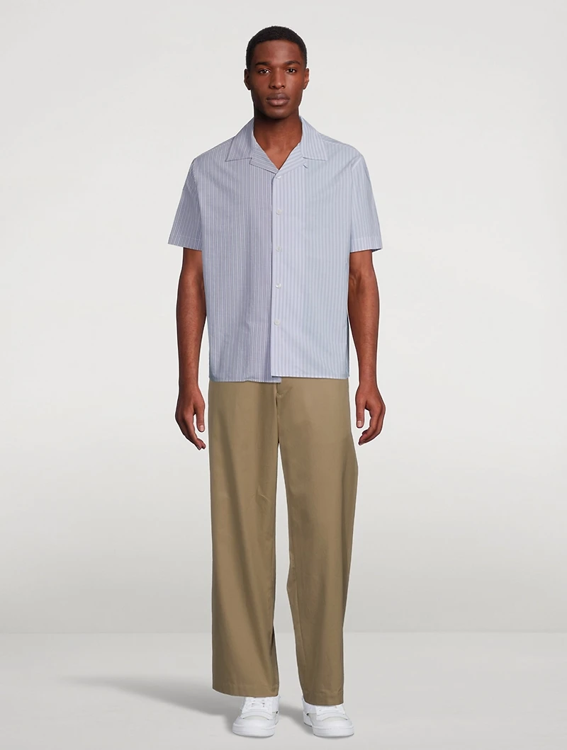 Cotton Straight-Leg Pants