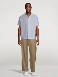 Cotton Straight-Leg Pants