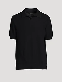 Cotton Jacquard Short-Sleeve Polo