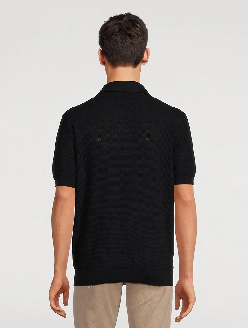 Cotton Jacquard Short-Sleeve Polo