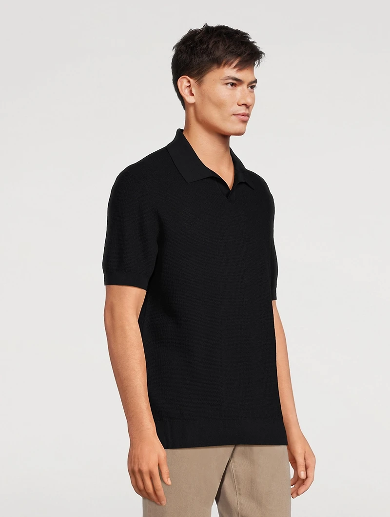 Cotton Jacquard Short-Sleeve Polo