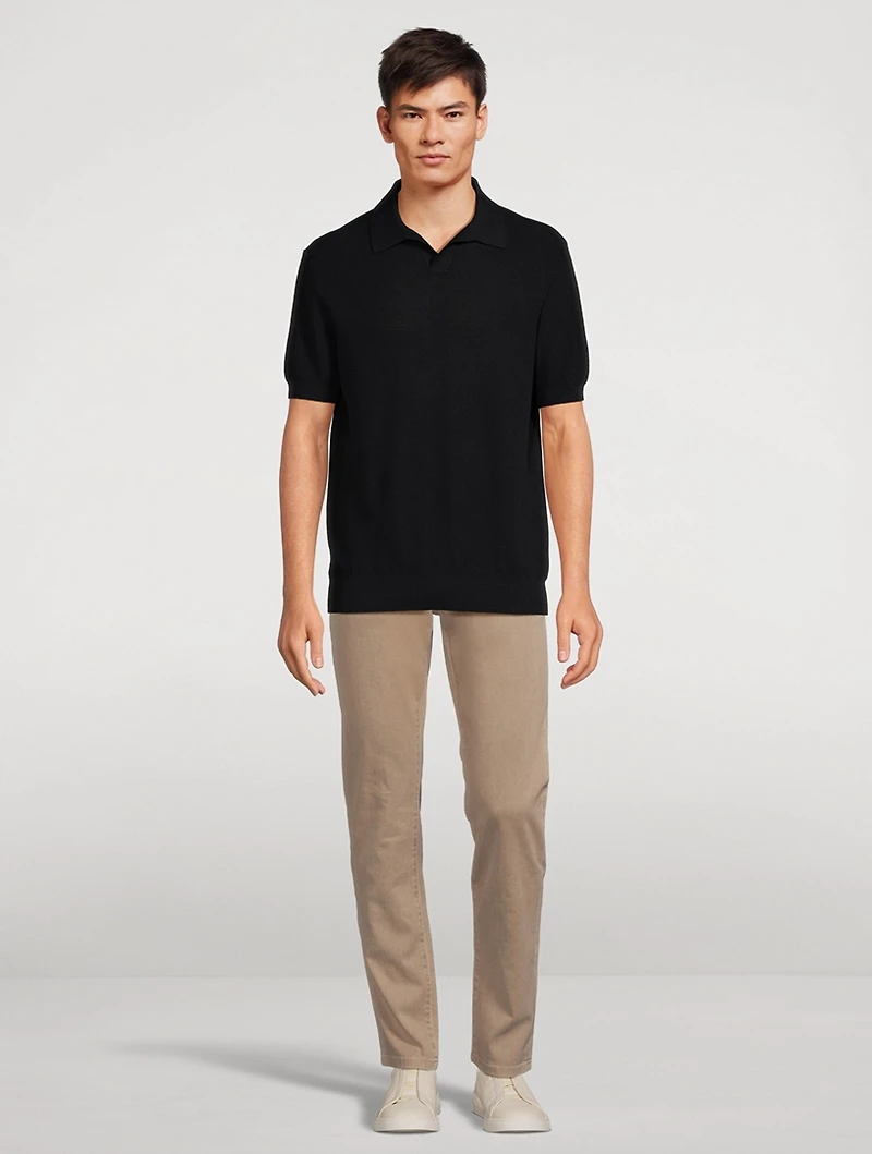 Cotton Jacquard Short-Sleeve Polo