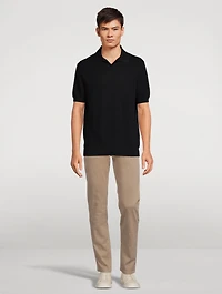 Cotton Jacquard Short-Sleeve Polo