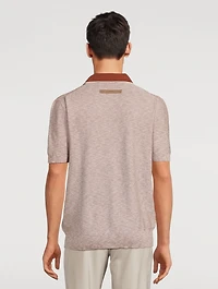 Cotton And Silk Polo Shirt