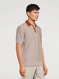 Cotton And Silk Polo Shirt