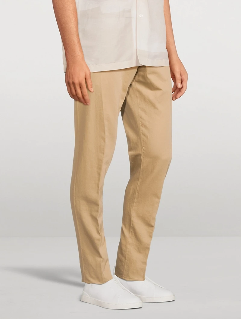 Cotton And Linen Chino Pants