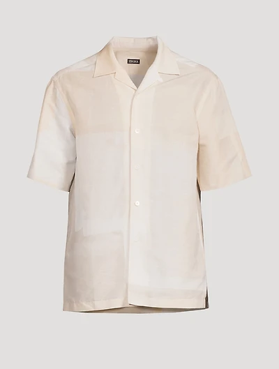 Linen And Cotton Short-Sleeve Shirt