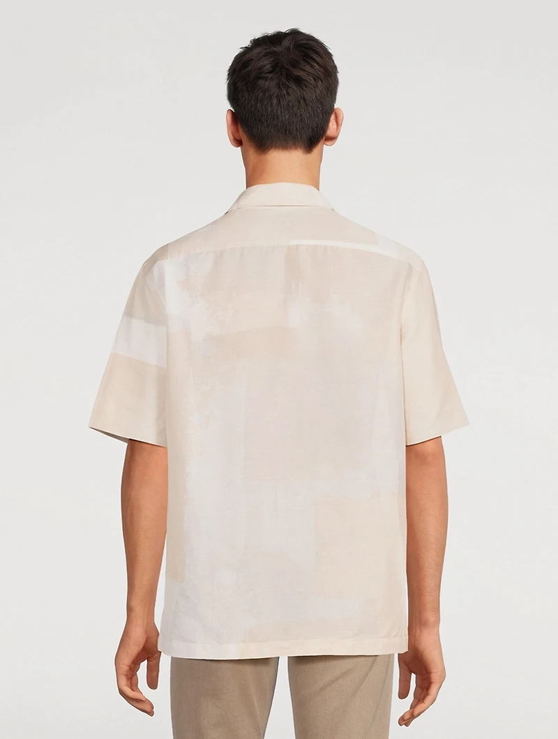 Linen And Cotton Short-Sleeve Shirt