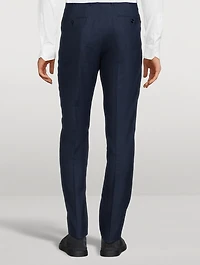 Wool Linen And Silk Slim-Fit Pants