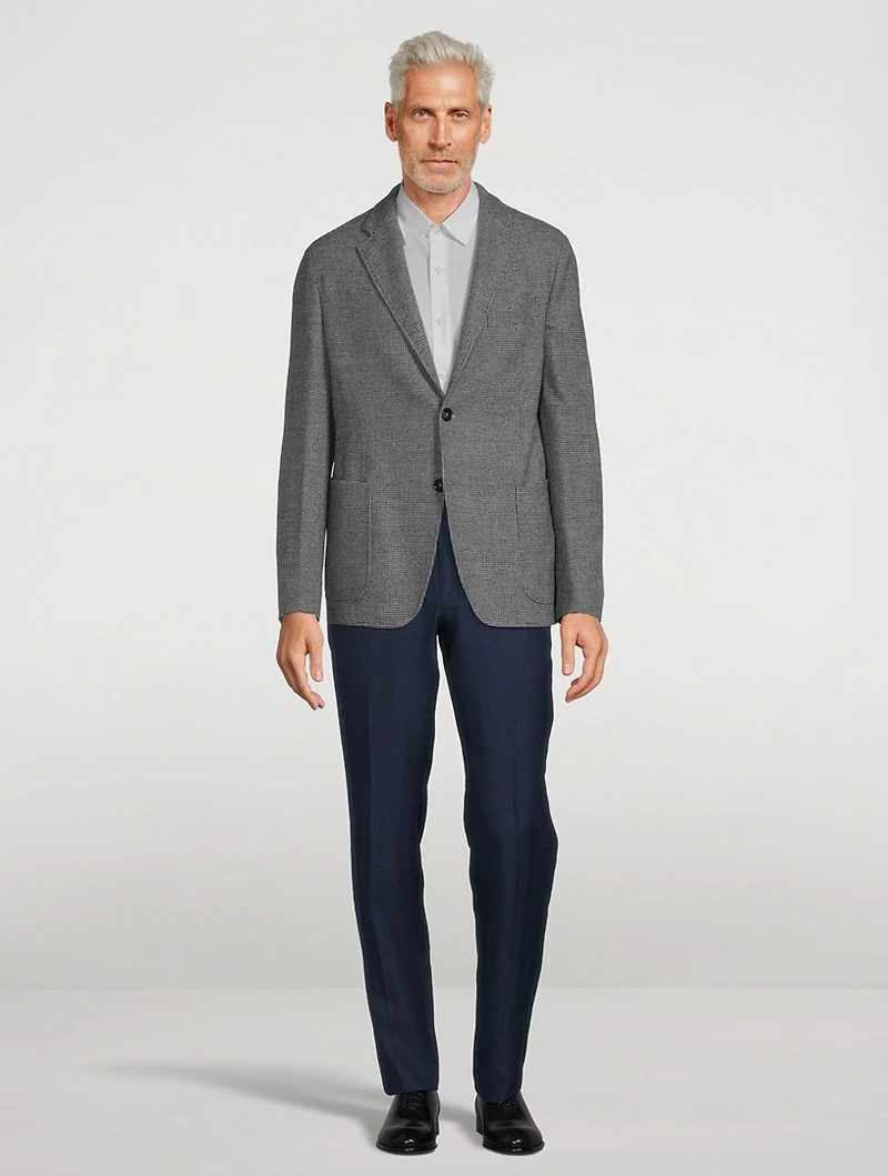 Wool Linen And Silk Slim-Fit Pants