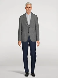 Wool Linen And Silk Slim-Fit Pants