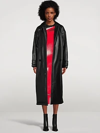 Emily Faux Leather Belted Trench Coat
