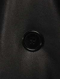 Emily Faux Leather Belted Trench Coat