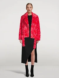Leana Faux Fur Biker Jacket Tiger Stripe Print
