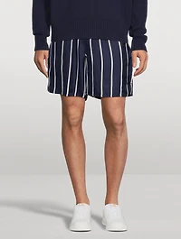 Silk Shorts Striped Print