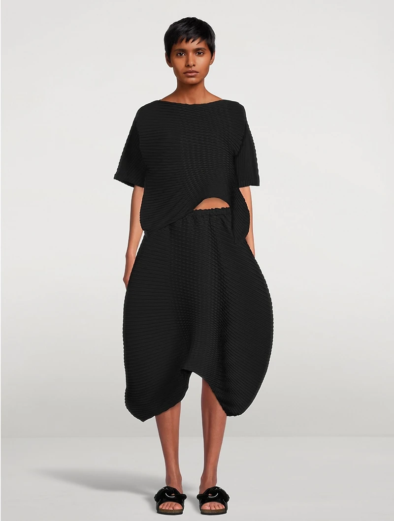 Concretion Pleats Midi Skirt