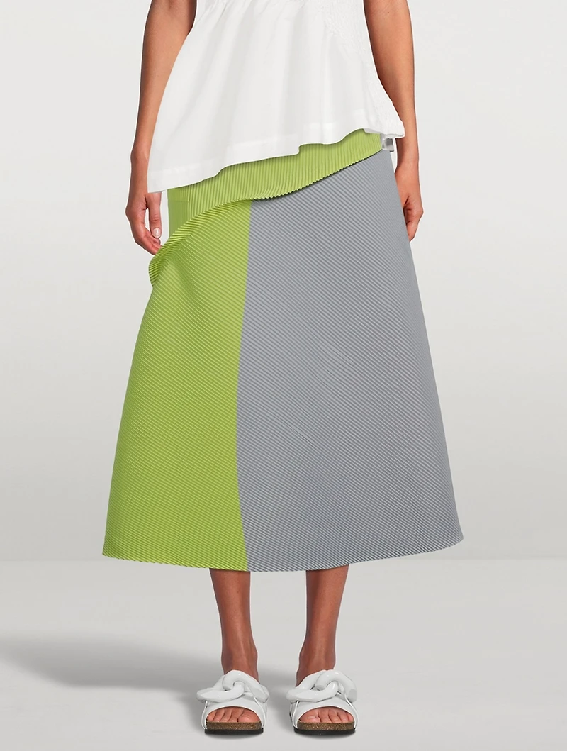 Ridge Pleats Midi Skirt