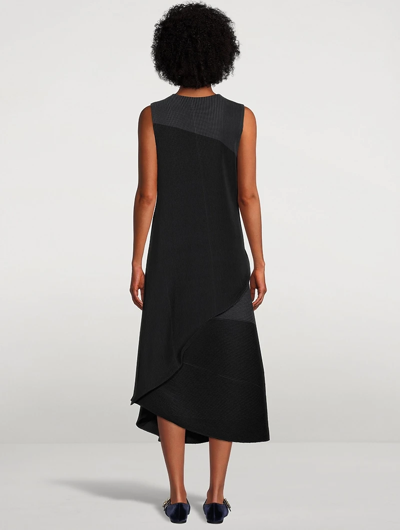 Ridge Pleats Midi Dress