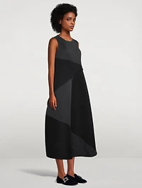 Ridge Pleats Midi Dress