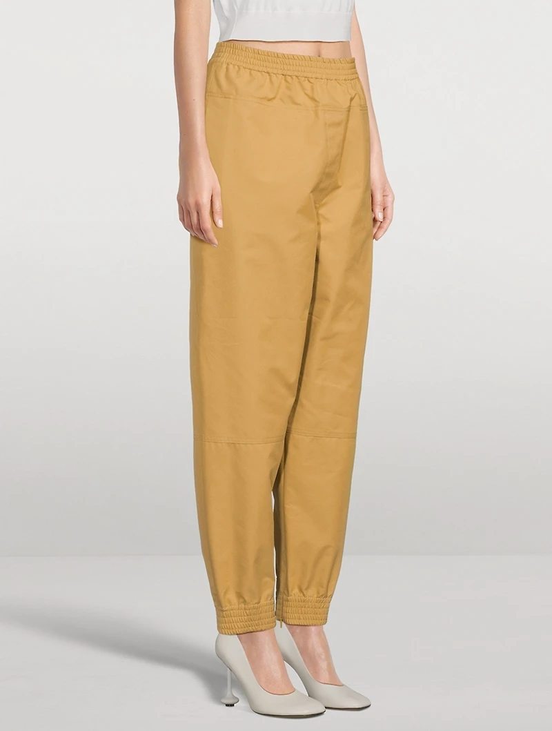 Cotton Gabardine Tapered Trousers
