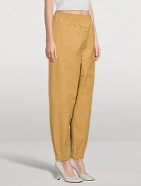 Cotton Gabardine Tapered Trousers