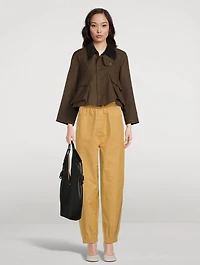 Cotton Gabardine Tapered Trousers