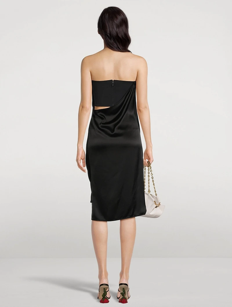 Crepe Satin Bustier Dress