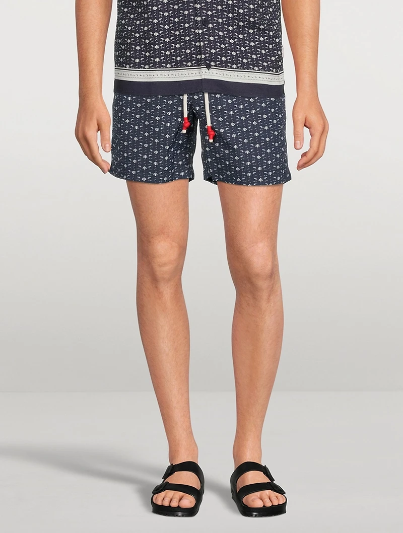 Standard Mid-Length Swim Shorts Bandana Print