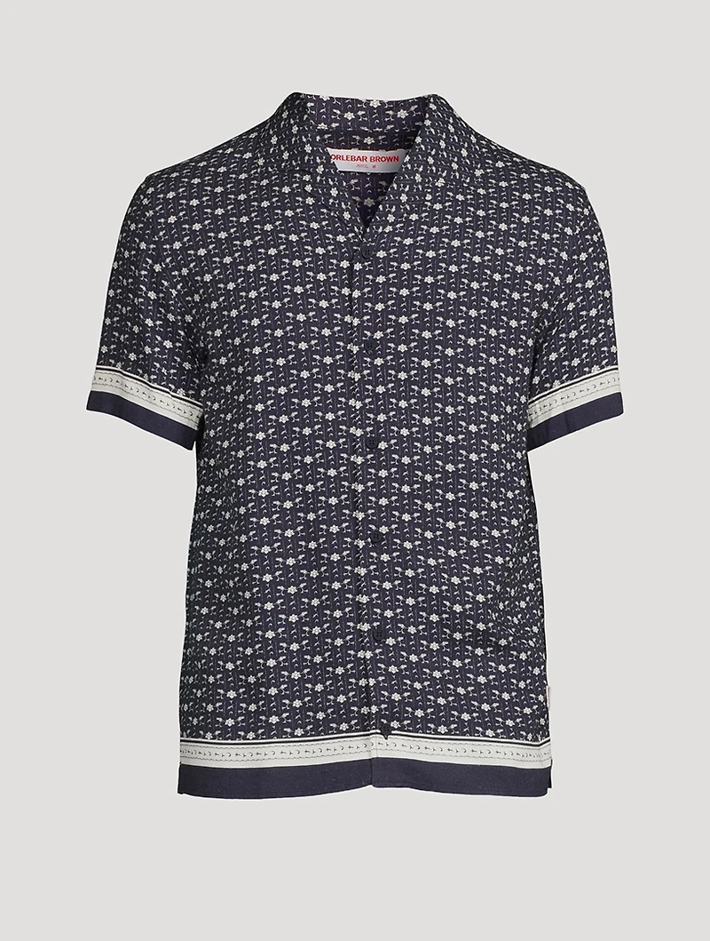 Hibbert Capri-Collar Shirt Bandana Print