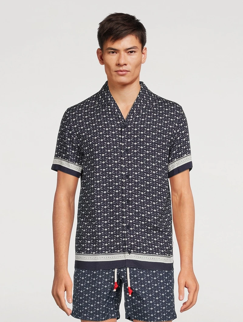 Hibbert Capri-Collar Shirt Bandana Print