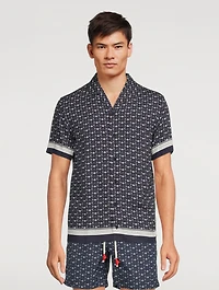 Hibbert Capri-Collar Shirt Bandana Print