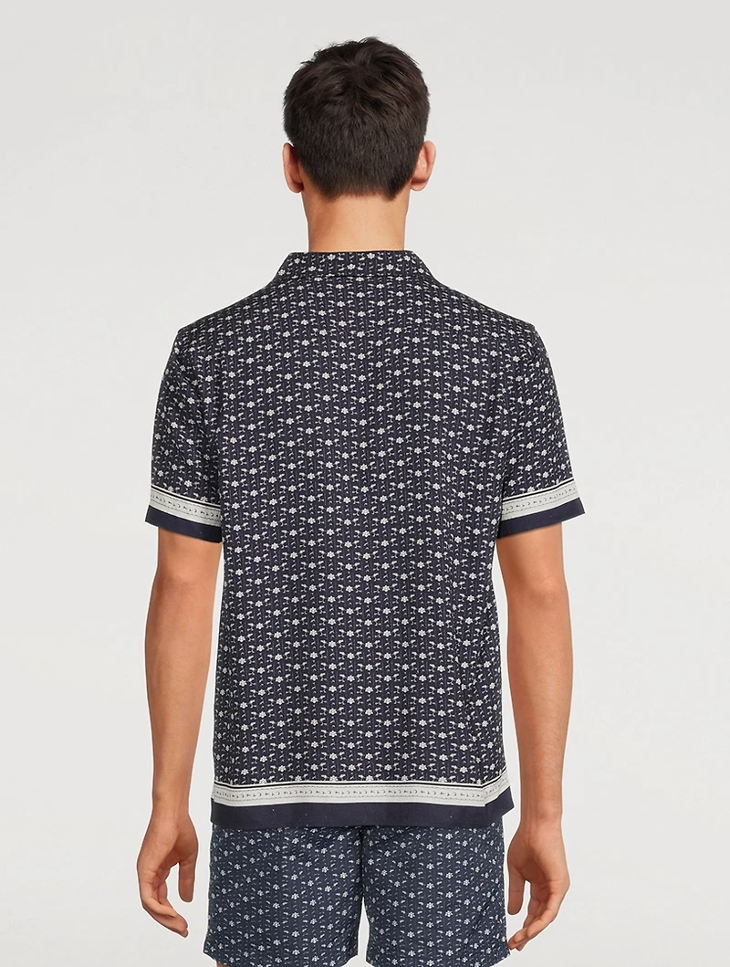 Hibbert Capri-Collar Shirt Bandana Print