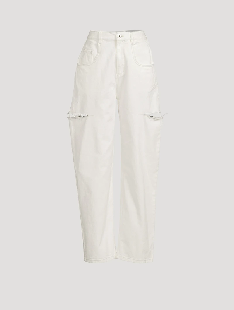 Slashed Wide-Leg Jeans