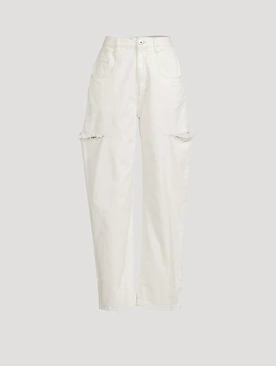 Slashed Wide-Leg Jeans