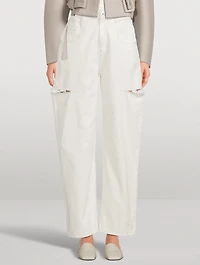 Slashed Wide-Leg Jeans