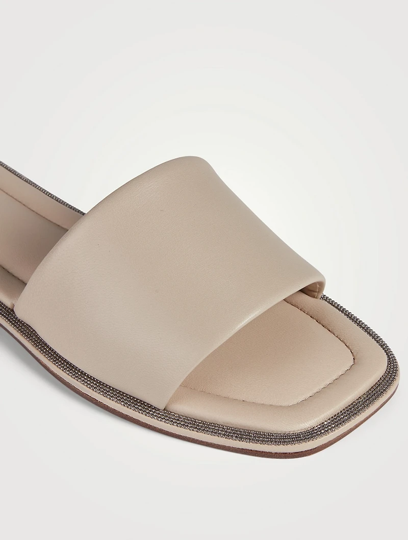 Leather Slide Sandals