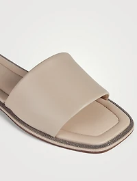 Leather Slide Sandals
