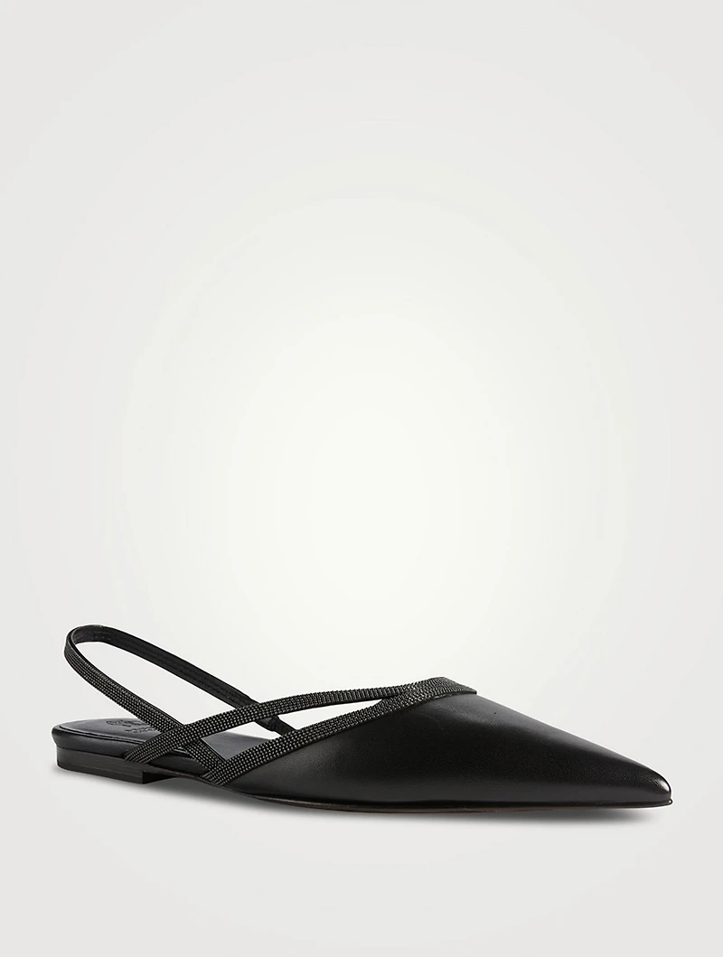 Leather Slingback Ballet Flats